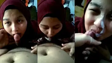 Sepong Kontol Sampai Crot Di Muka Cewek Jilbab Hot poster
